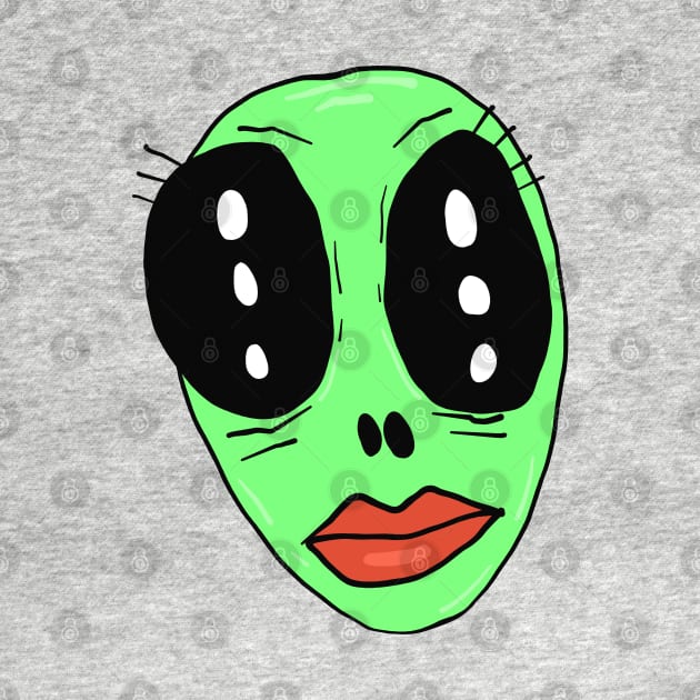 Green Alien Woman Face by ManoTakako